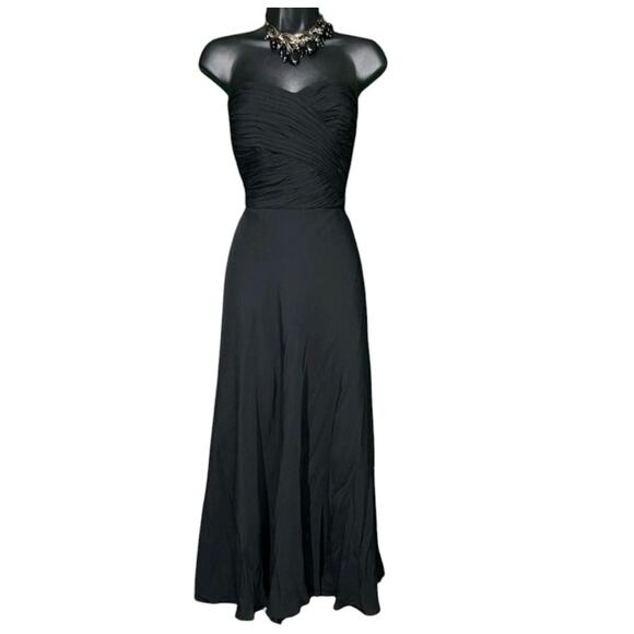 Ralph Lauren Dresses & Skirts - RALPH LAUREN Women's Dress Black Pleated 100% Silk Gown Strapless Classic Sz 10
